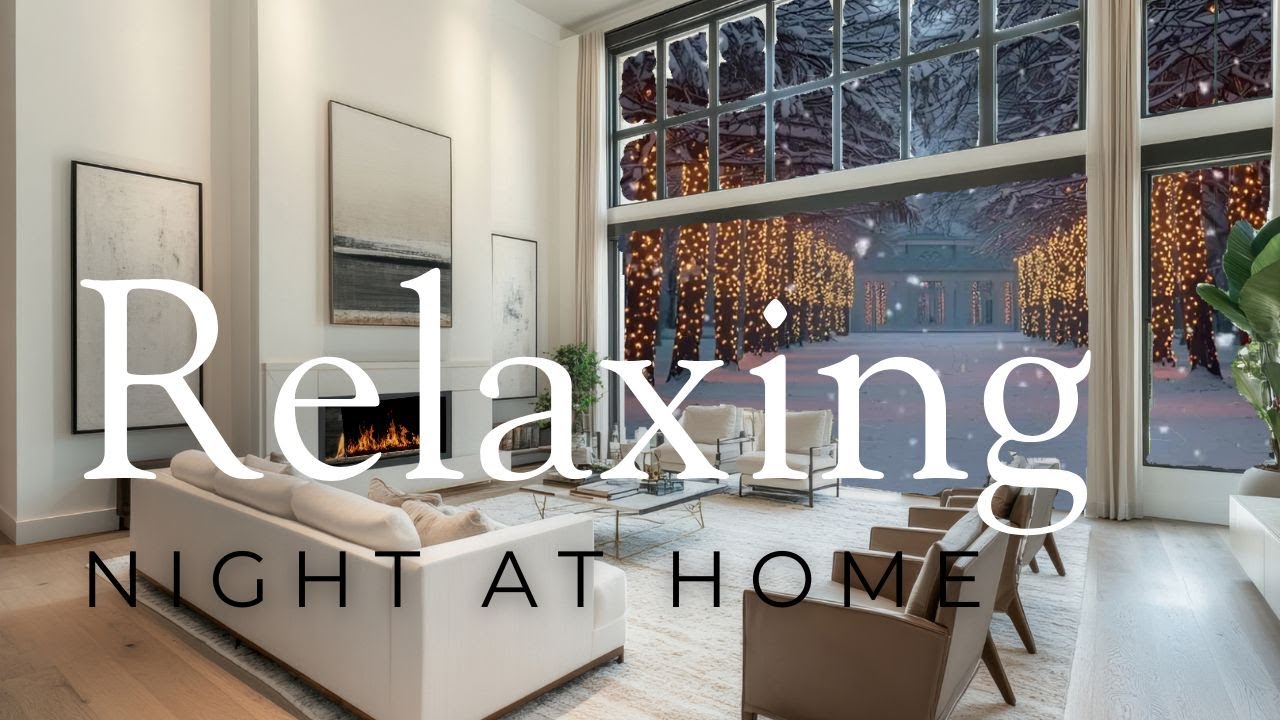 Cozy Winter Night at Home ❄️ Fireplace & Snow Ambience | Relax / Study / Sleep