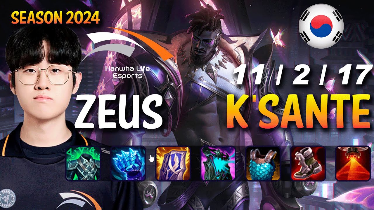 HLE Zeus K'SANTE  vs AMBESSA Top - Patch 14.23 KR Ranked | lolrec