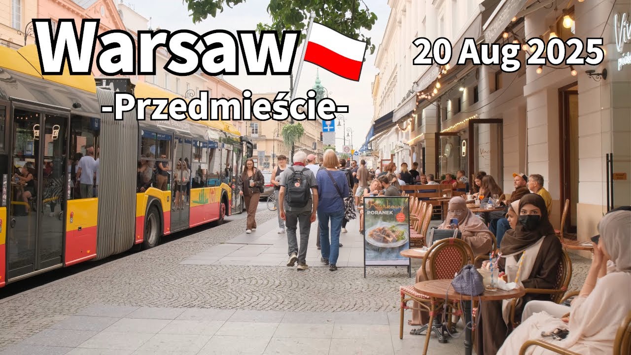 Summer Walk Warsaw Przedmieście Poland - 20 August 2025 | Walking Tour