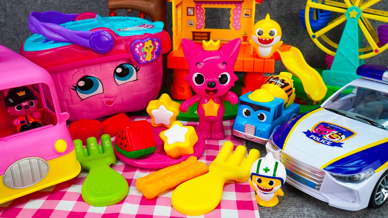 Satisfying Unboxing & Review Miniature Pinkfong Basket Playset | ASMR
