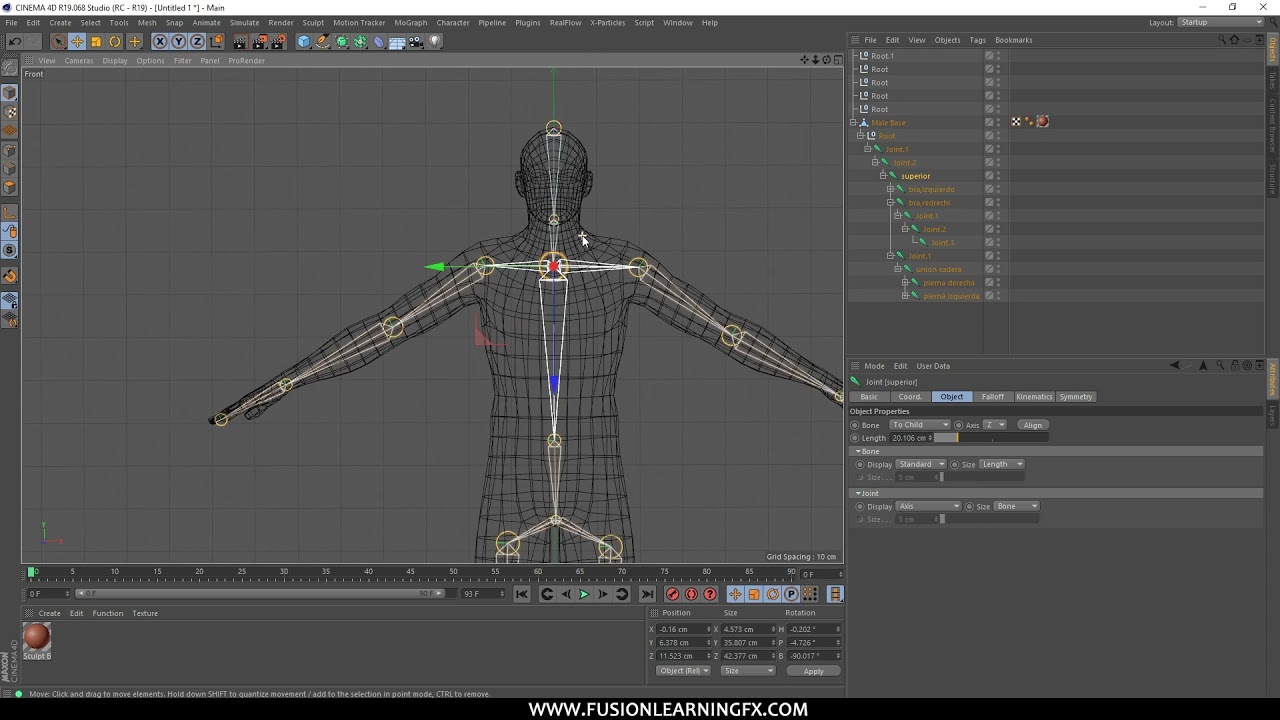 Curso Definitivo de Cinema 4D #37 - Juntas y Jerarquias del RIGGING
