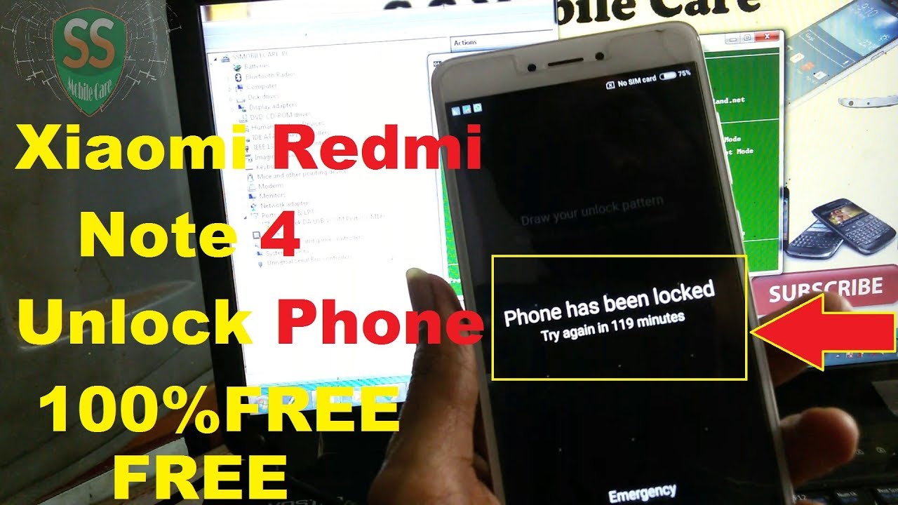 How To REMOVE Redmi Note 4 Pattern Lock, Pin,Password/Reset MI NOTE 4 Bypass Google Account Solution