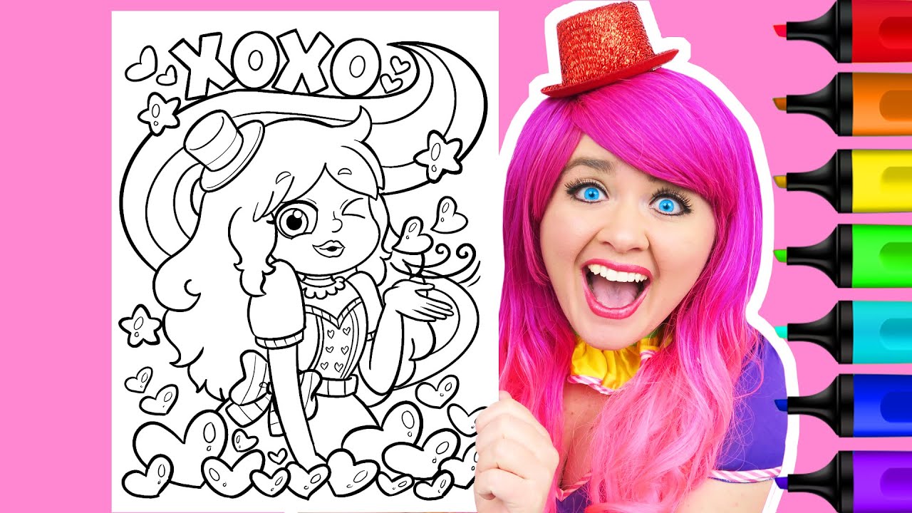 Coloring Kimmi The Clown Valentine's Day Kiss