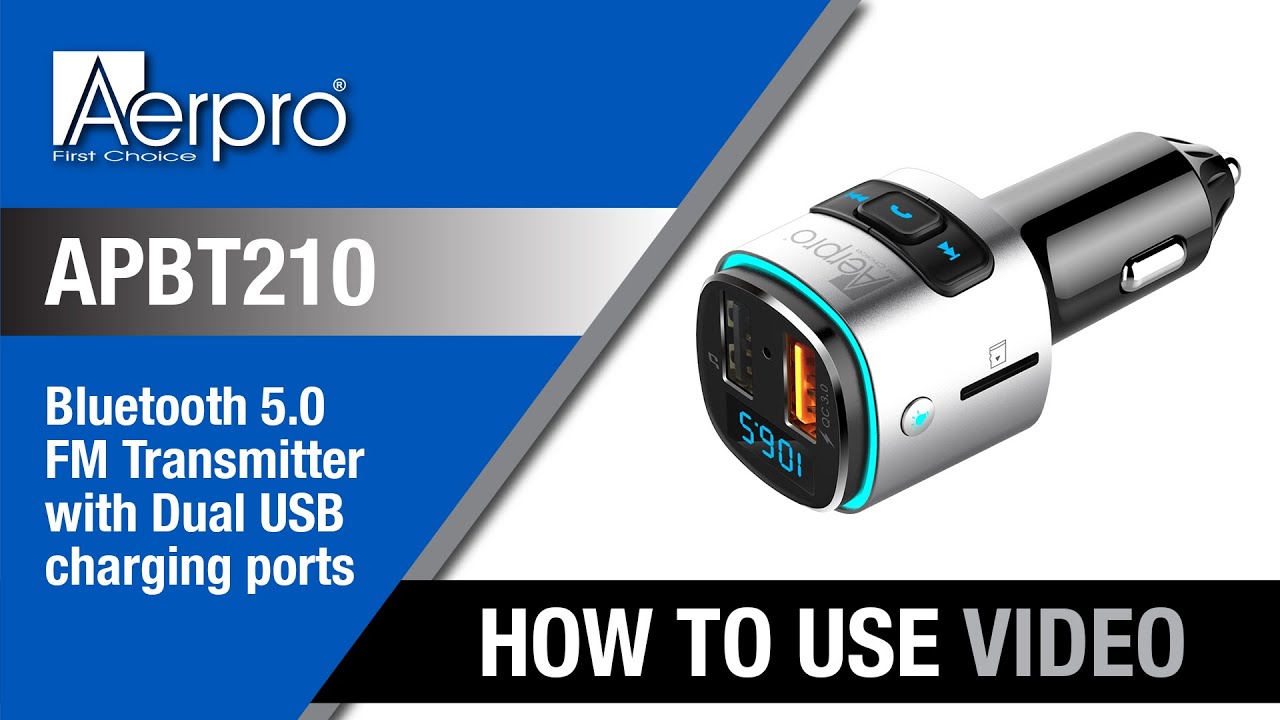Aerpro APBT210 &ndash; Bluetooth FM Transmitter &ndash; How-To Video