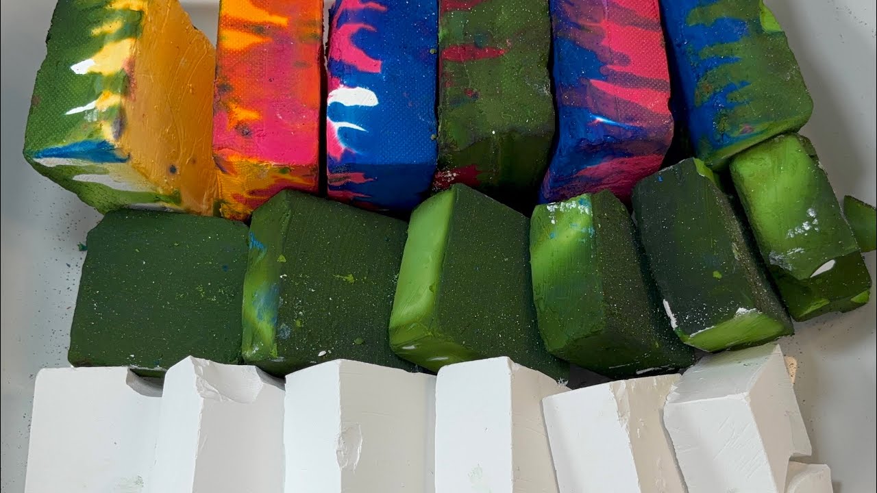 Two tone Unpolished , Green Soft Chalk, Plain Crispy to medium | Oddly Satisdying 