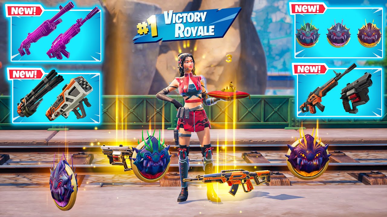 CRIMSON SONGBIRD YOO-MI vs ALL NEW MEDALLIONS & MYTHIC WEAPONS ( NEW! Fortnite Chapter 6 Season 4 )