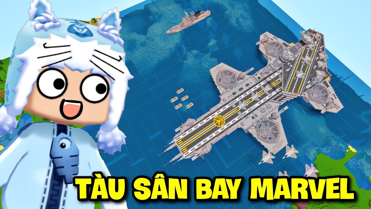MEOWPEO 1 NGÀY KHÁM PHÁ TÀU SÂN BAY MARVEL SIÊU TO KHỔNG LỒ TRONG MINI WORLD