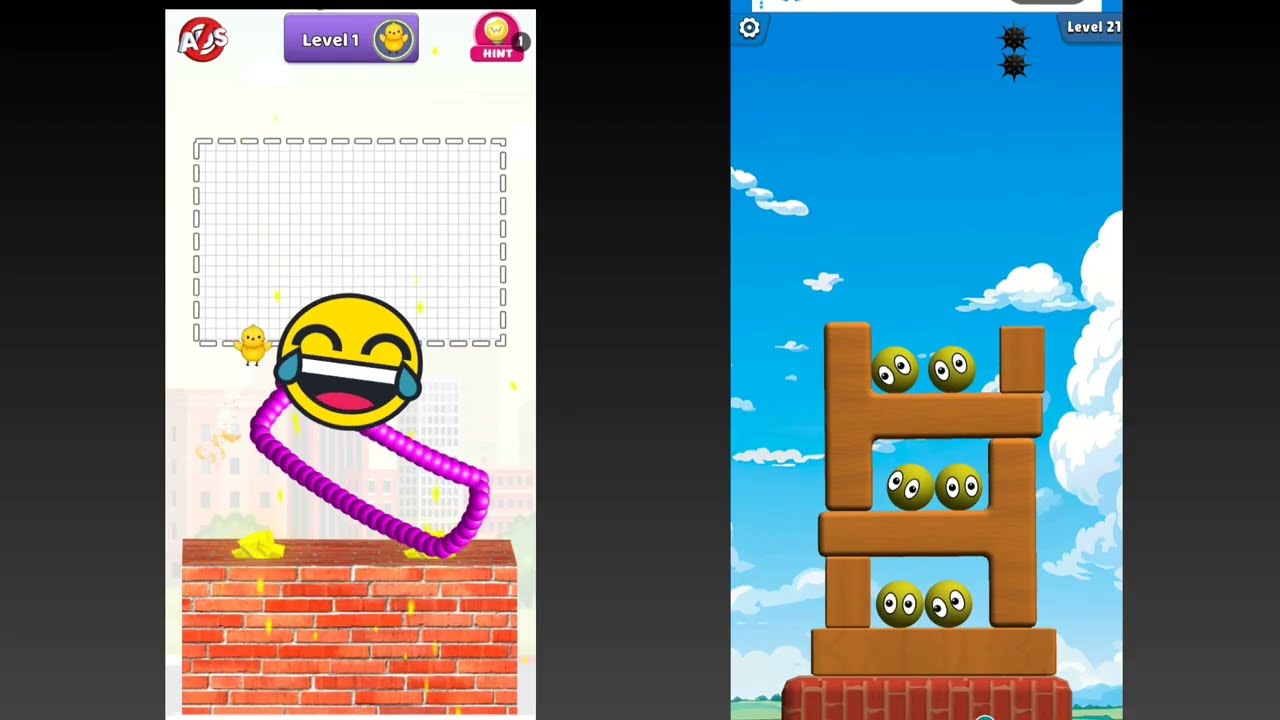 Draw to Smash VS Save the Ball: Brain Puzzle - All Levels SpeedRun ep 1