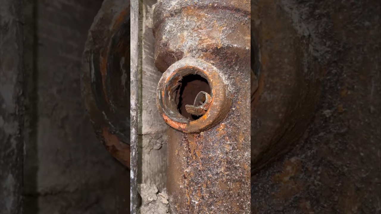 Удаление корродированной резьбы с чугунного фитинга TY #nyc #сантехника