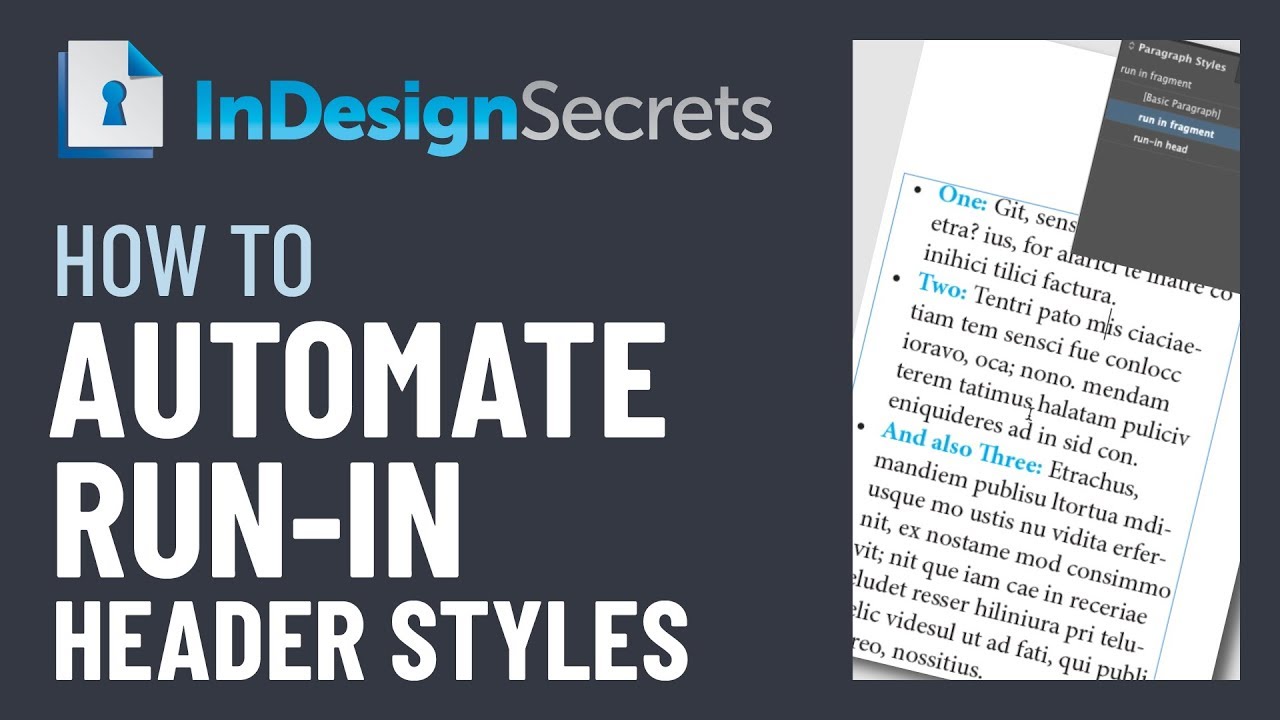 InDesign How-To: Automate Run-In Header Styles (Video Tutorial)