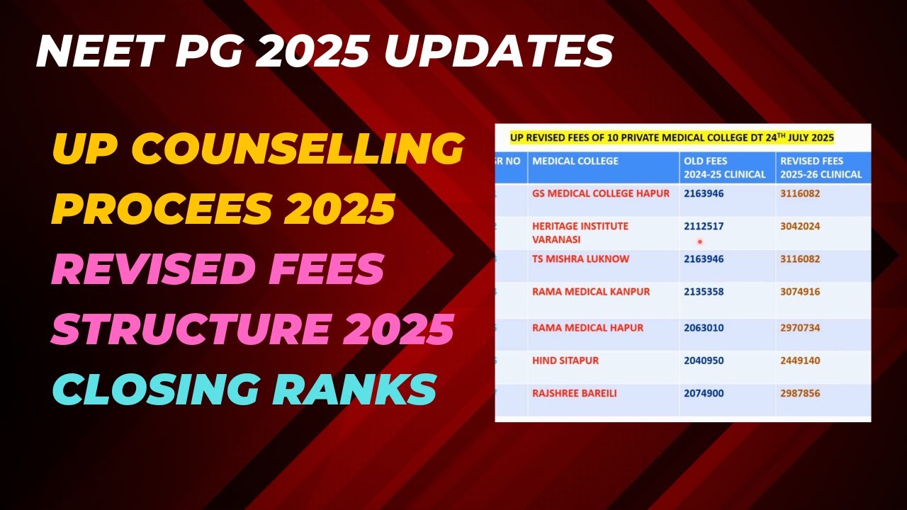NEET PG 2025 : Uttar Pradesh Mahakumbh Counselling Process, Revised Fees , Eligibility#neetpg2025