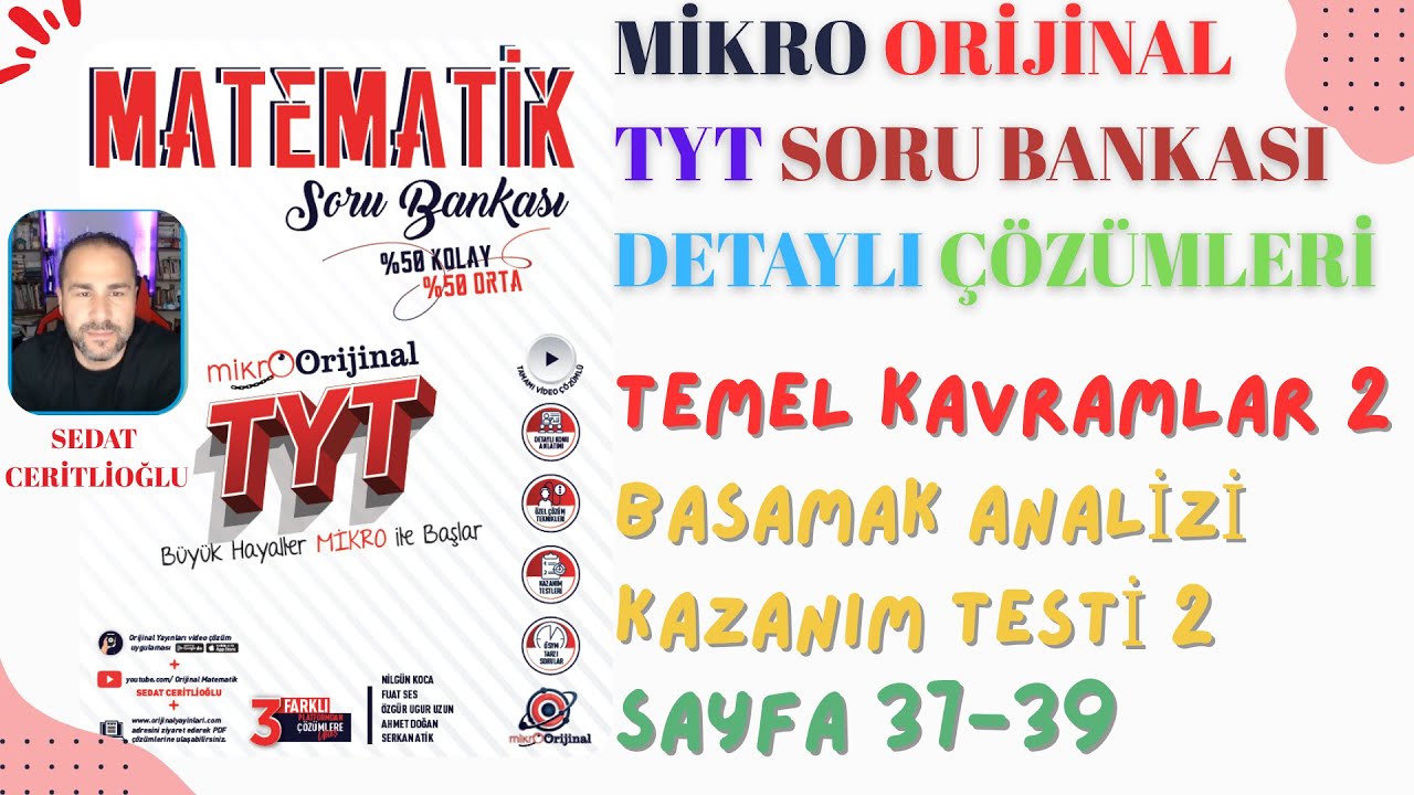 2026 MİKRO ORİJİNAL TYT SORU BANKASI ÇÖZÜMLERİ SYF 37-39 #orijinalmatematik #mikroorijinal #yks2026