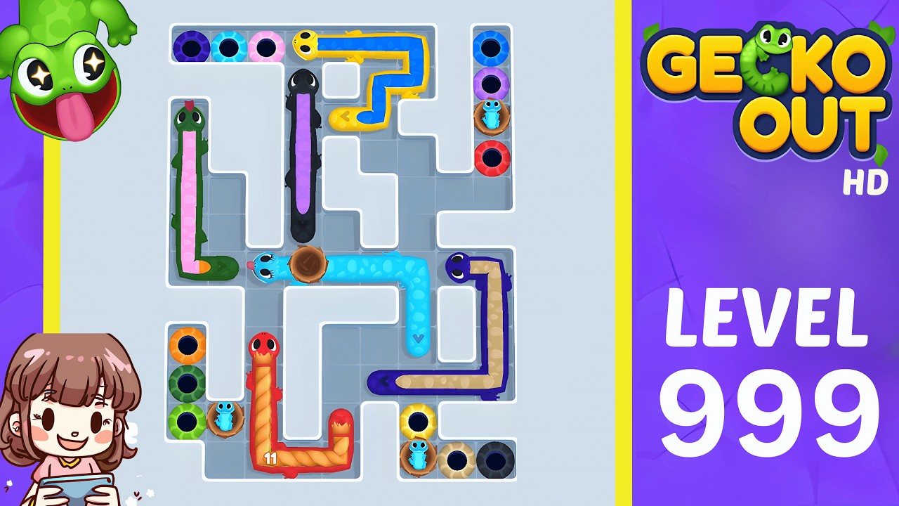 Прохождение уровня 999 игры Gecko Out.