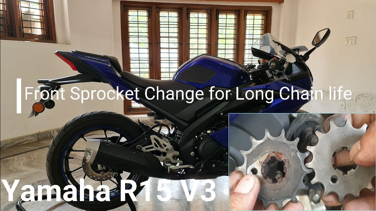 Yamaha YZF R15 V3 Sprocket change | Long Chain life Hack | DIY