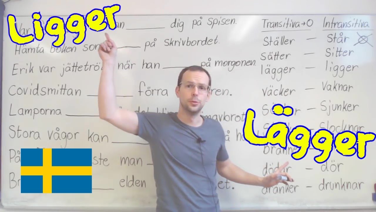 Ligger lägger, övning (transitiva och intransitiva verb)