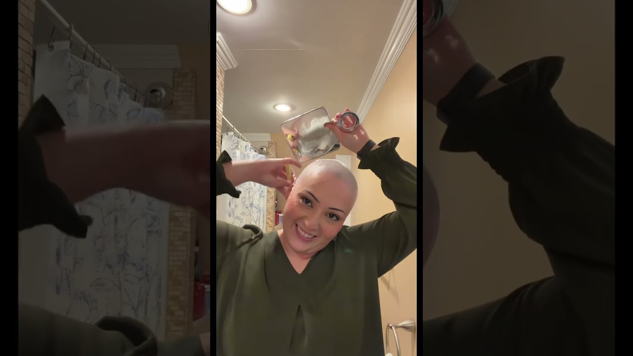 Beautiful woman skin headshave