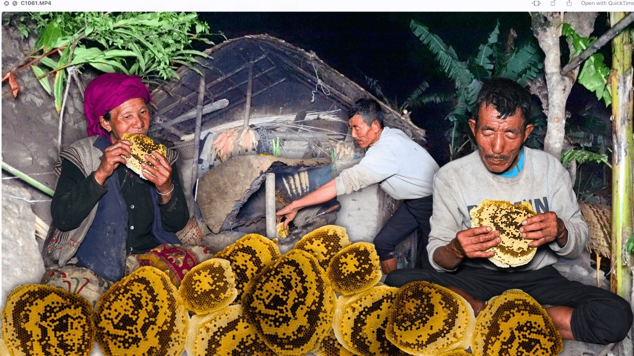 Traditional Bee Harvesting & Pork Curry Cooking | Authentic Rural Village Life Nepal
