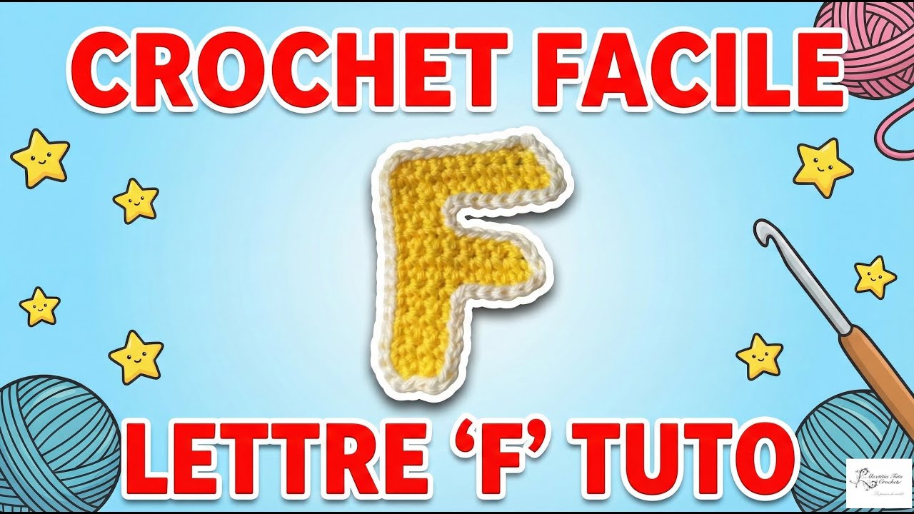Alphabet lettre F au crochet @Alextitia Tuto Crochet