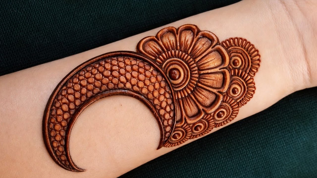 Eid Ramzan Special 🌙 Chand mehandi design | simple Eid mehndi design | mehndi design for front hand 