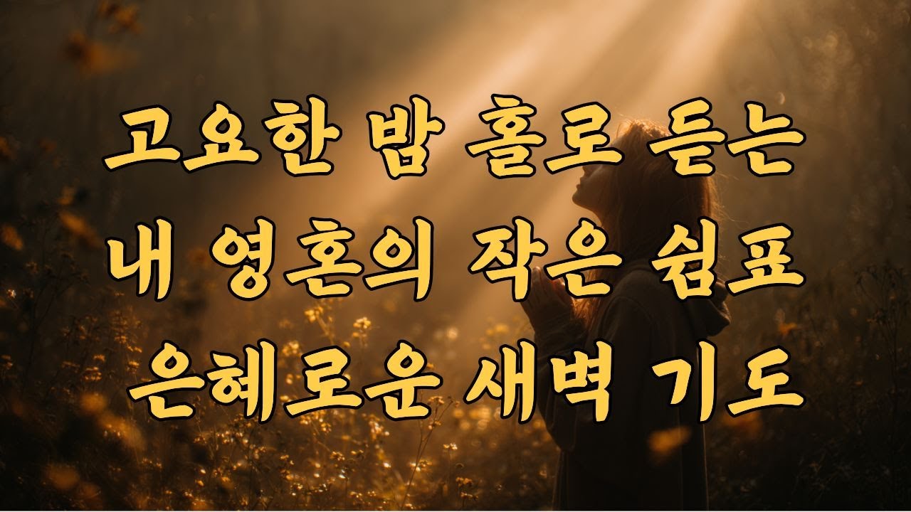 어둠 속에서 길을 잃었을 때, 조용히 당신을 안아줄 위로의 찬양