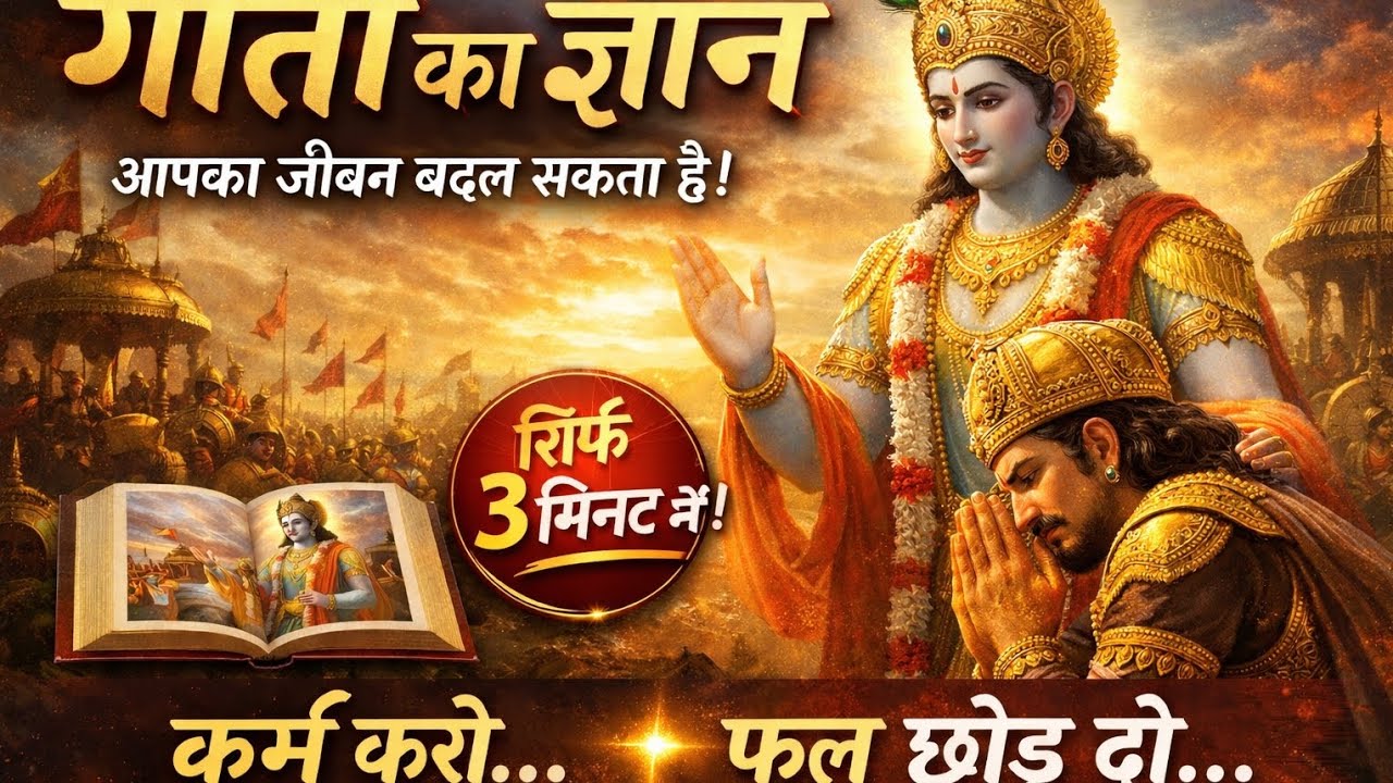 “जब मन थक जाए… गीता शांति बन जाती है।”@Krishna Gyan Hub