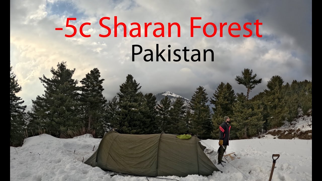 SOLO WINTER CAMPING IN SNOW, BUSHCRAFT SHARAN FOREST KPK PAKISTAN