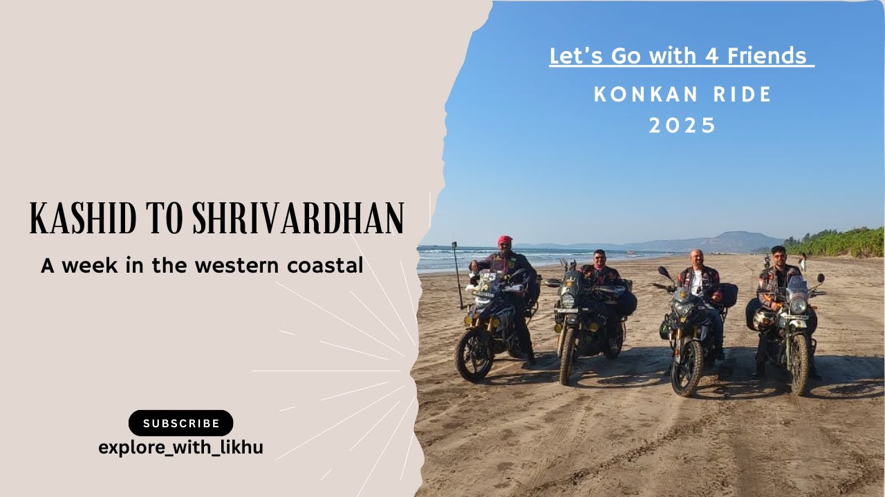 Bike Ride on the Beach | Drone Shot | Golden sunset |Kashid to Shrivardhan | Konkan Ride a#bmwg310gs