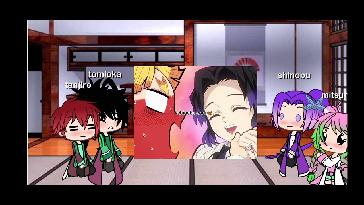 Tanjiro y giyu y shinobu y mitsuri reaccionan  A Sus ship parte 1/2