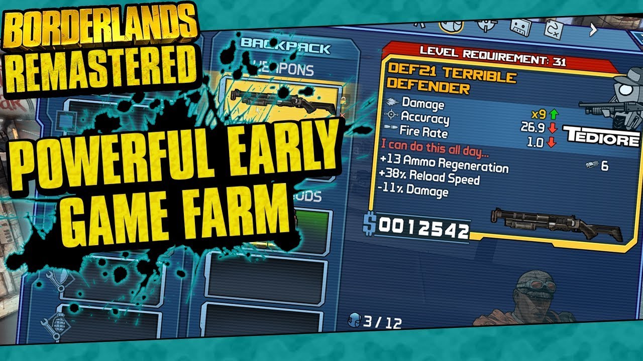 Borderlands Remastered | Powerful Early Game Farms (Easy XP, High Tier Weapon SDUs, Good Gear)