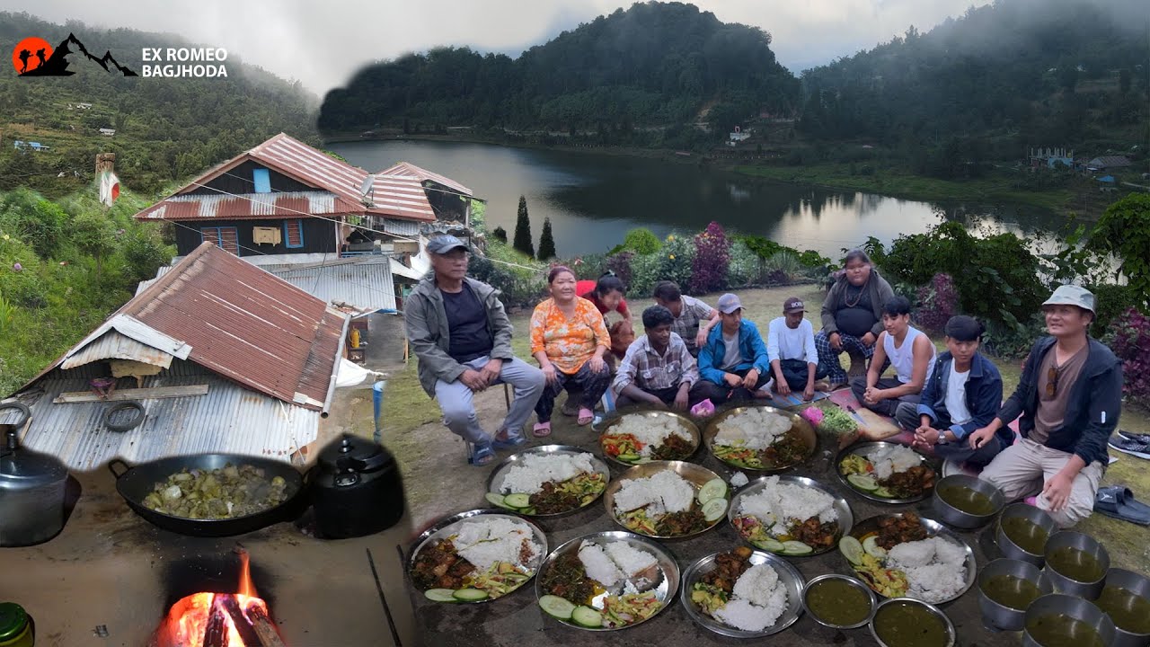 Village Life with Full Organic Style DHANKUTA RAJARANI Cooking Pork Meat Simrayo Gorkha Chatni