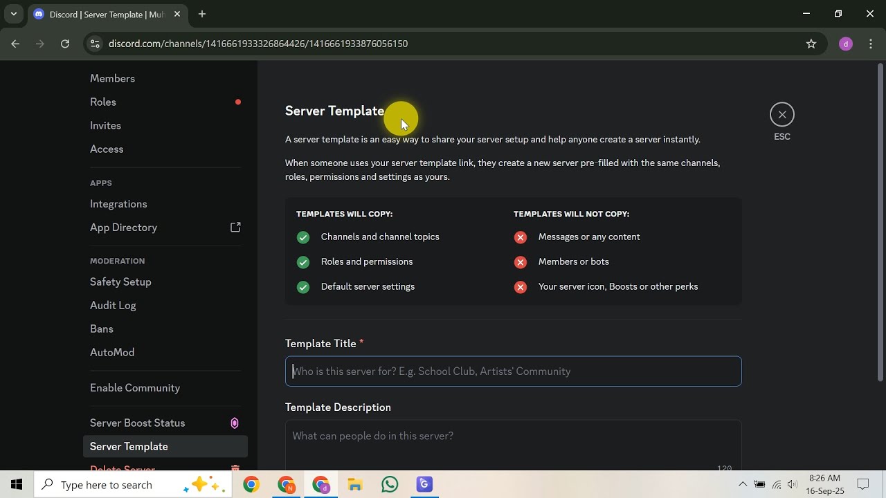 Как скопировать шаблон сервера Discord