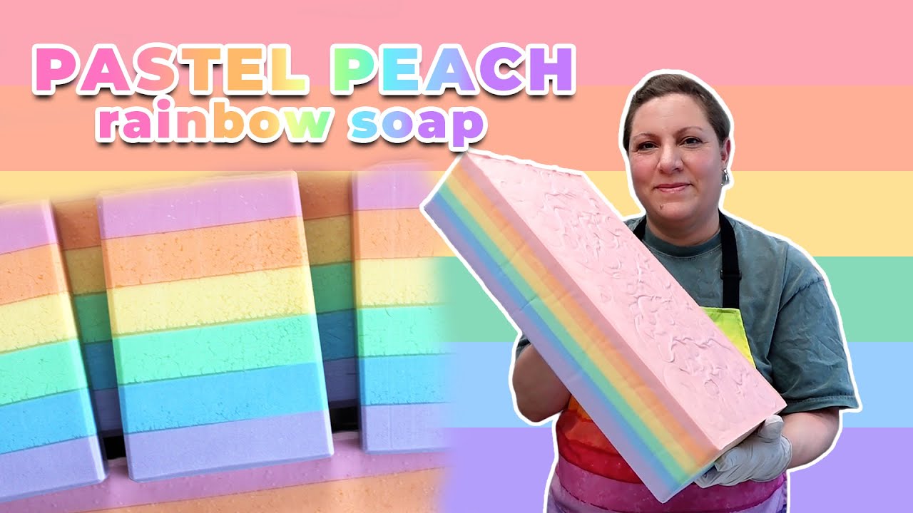 Making Pastel Peach Rainbow Soap | MO River Soap