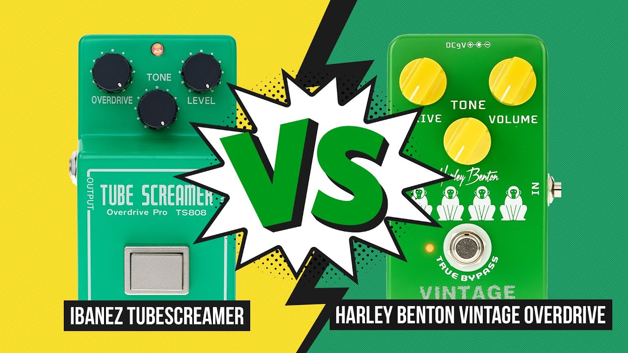 Ibanez Tubescreamer vs Harley Benton Vintage Overdrive Sound Demo (no talking)