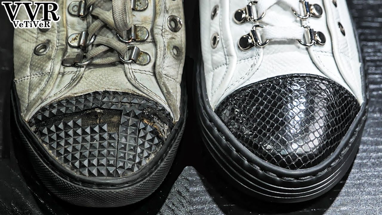 'remake' [Neil Barrett] Vintage Sneakers change sole,leather,eyelets,etc..  -4k