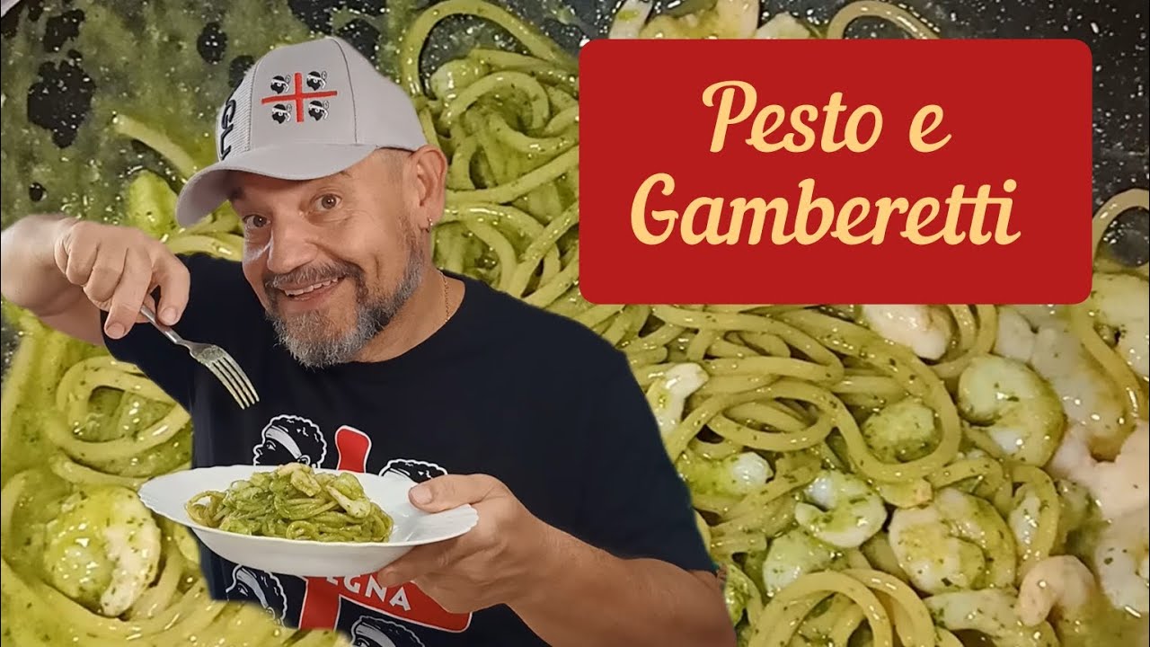 Spaghetti al Pesto e Gamberetti