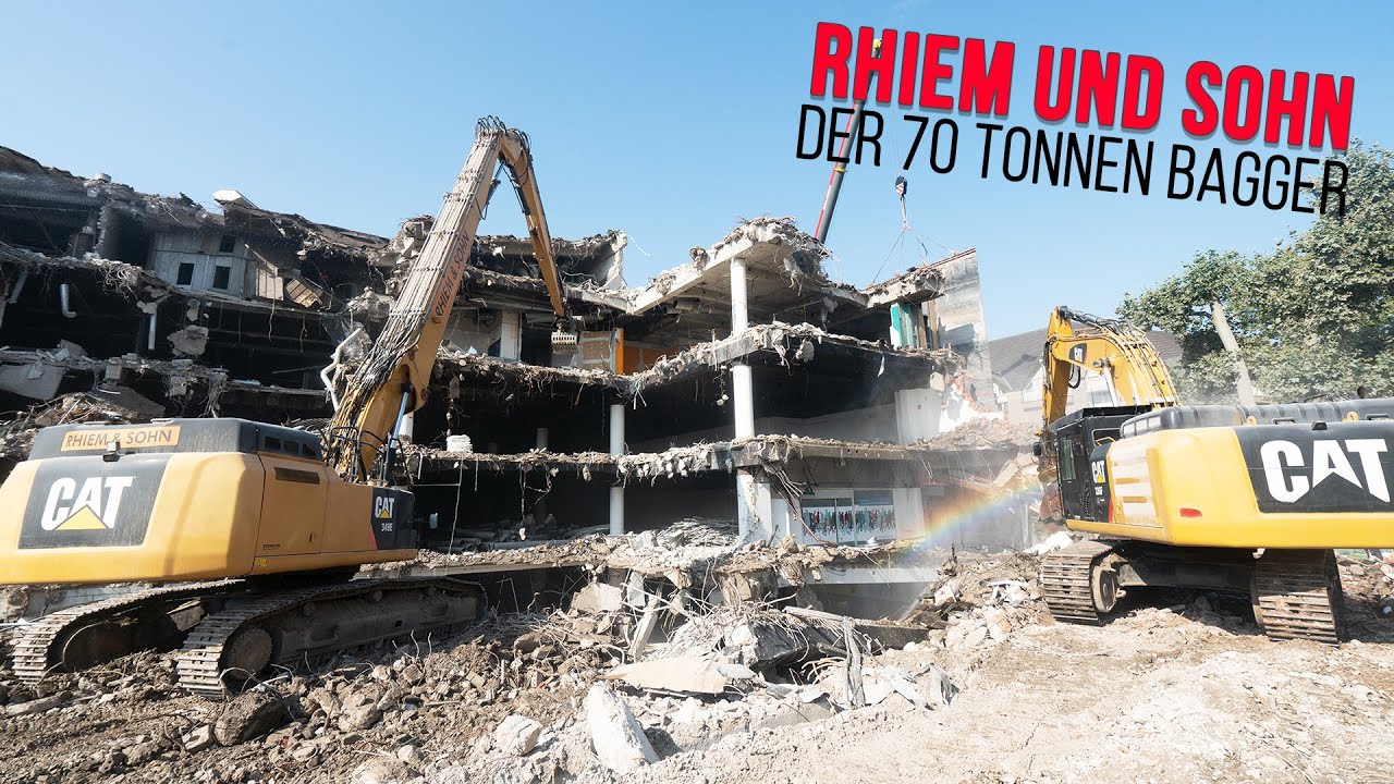Action auf der Baustelle - Unterwegs mit dem Team Rhiem & Sohn [Teil 1 in 4K mit CAT Bagger]