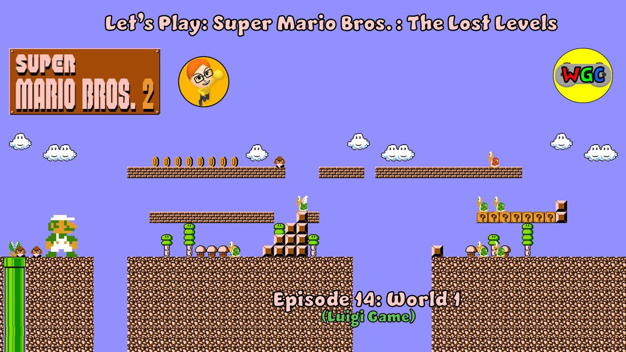 Let's Play: Super Mario Bros.: The Lost Levels - Episode 14: World 1 (Luigi Game)