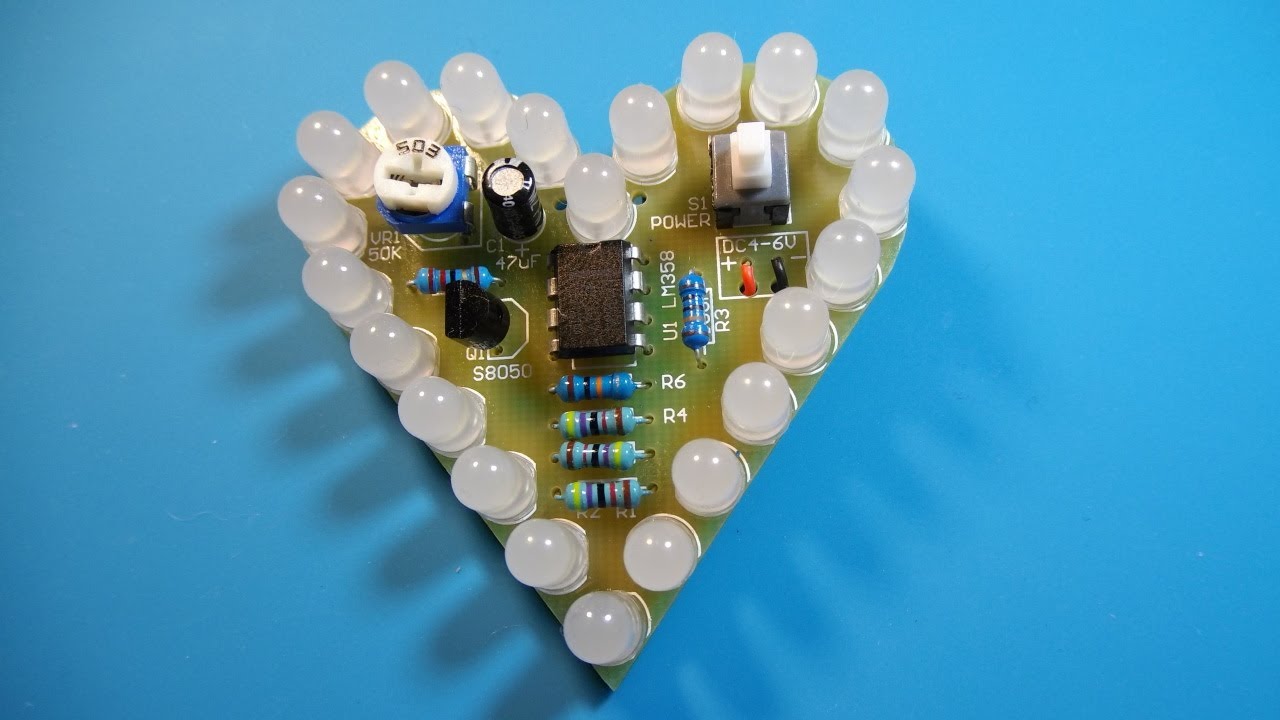 LED Heart Breathing Lamp DIY Kit &ndash; Build & Test