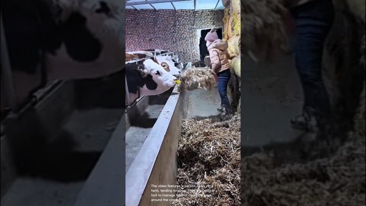 Tool to manage feed or clean the area around the cows