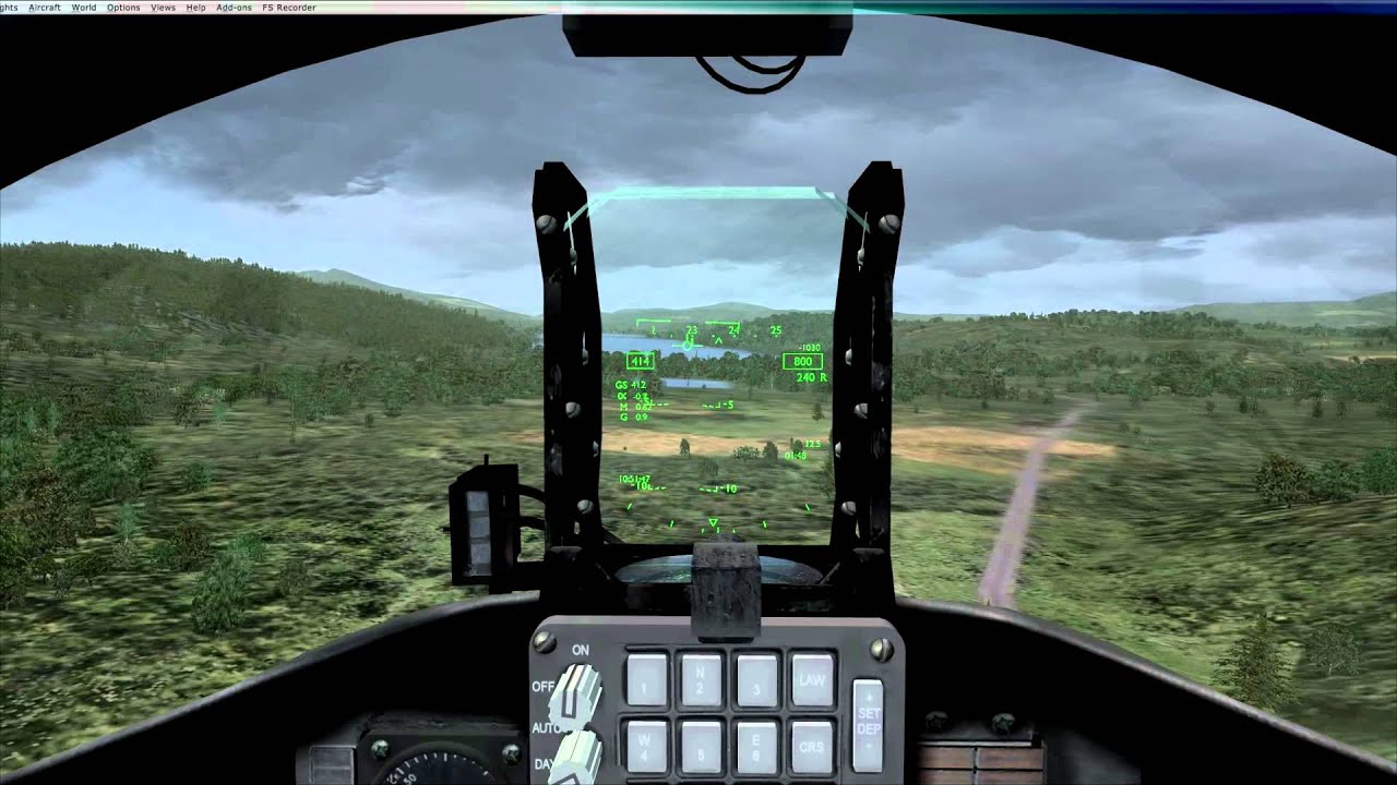 FSX Freeware T-45 Goshawk, low flying the Mach Loop in Wales and landing at RAF Valley.