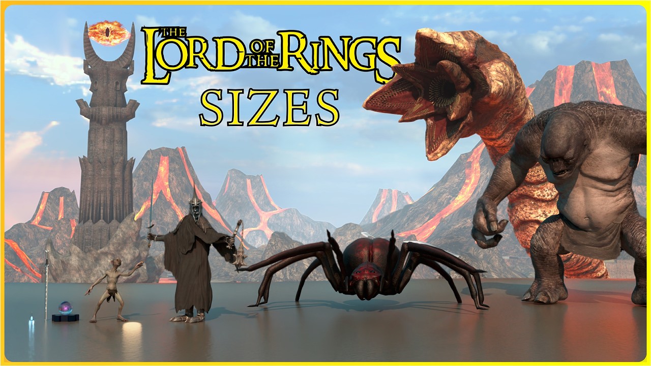 BIGGEST Lord of the Rings Characters ⚔️ | Middle-Earth Size Comparison 3D