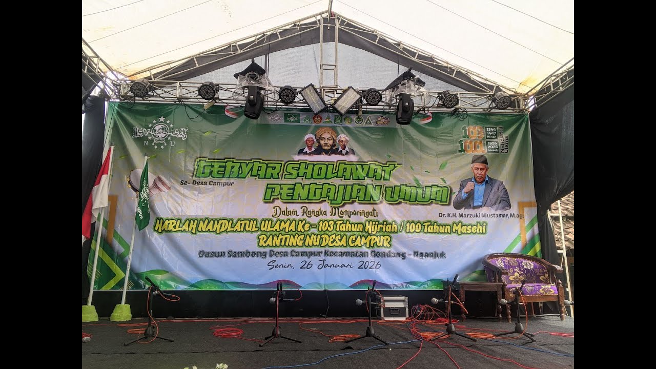 🔴🔵Pengajia Umum Dr, KH. Marzuki Mustamar |  dalam Rangka Harlah NU Ke 103 Hijriyah - 100 Masehi