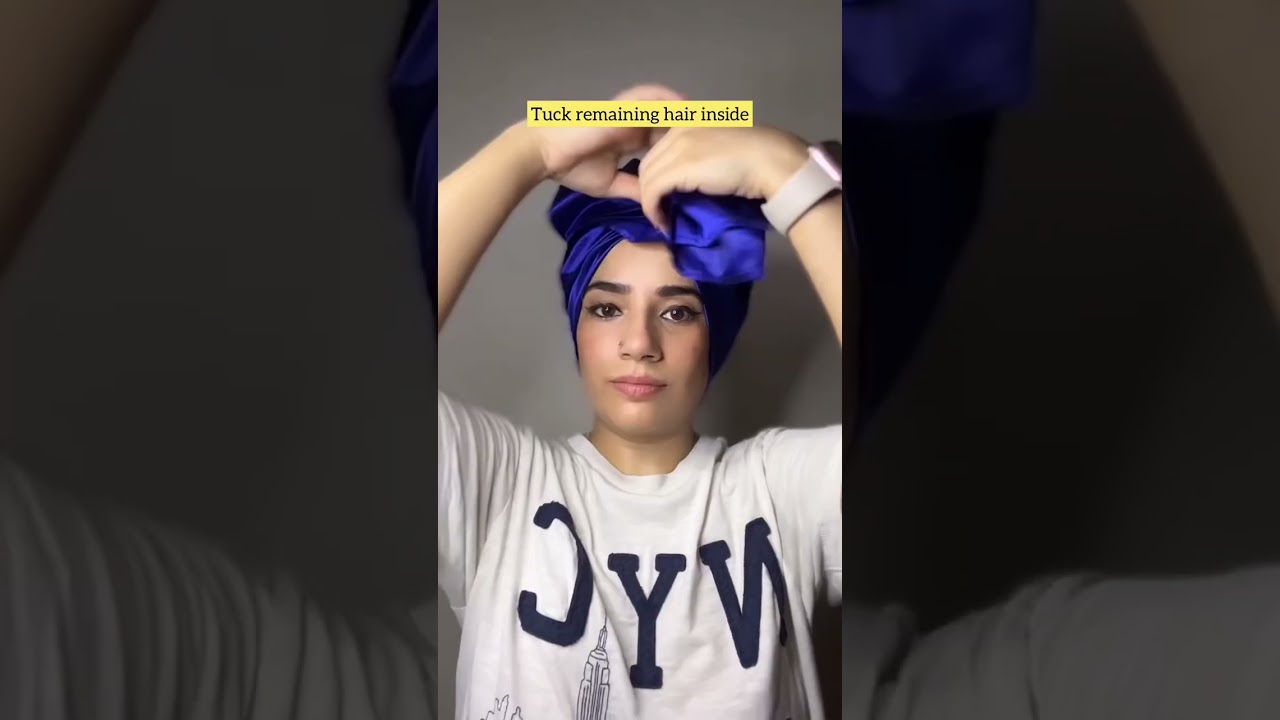 Satin scarf as hair bonnet/turban || hair protection #curlyhair #hairbonnet #scarf #frizzfreehair