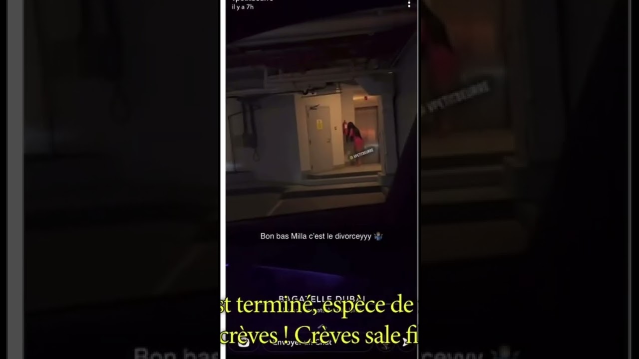 Vid&eacute;o de Milla Jasmine en soir&eacute;e au t&eacute;l&eacute;phone avec Lorenzo son mari