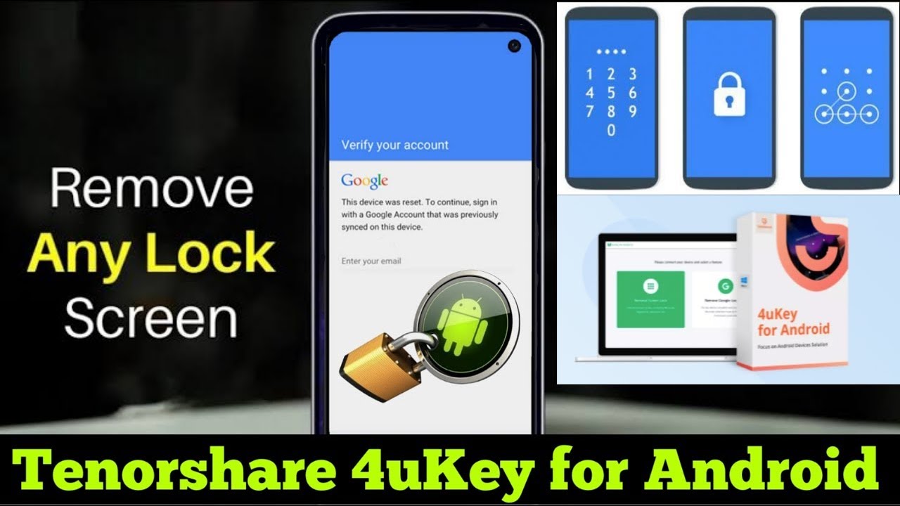 How to Unlock Google FRP & Android phone  PIN, Password, Pattern Lock | Tenorshare 4ukey for Android