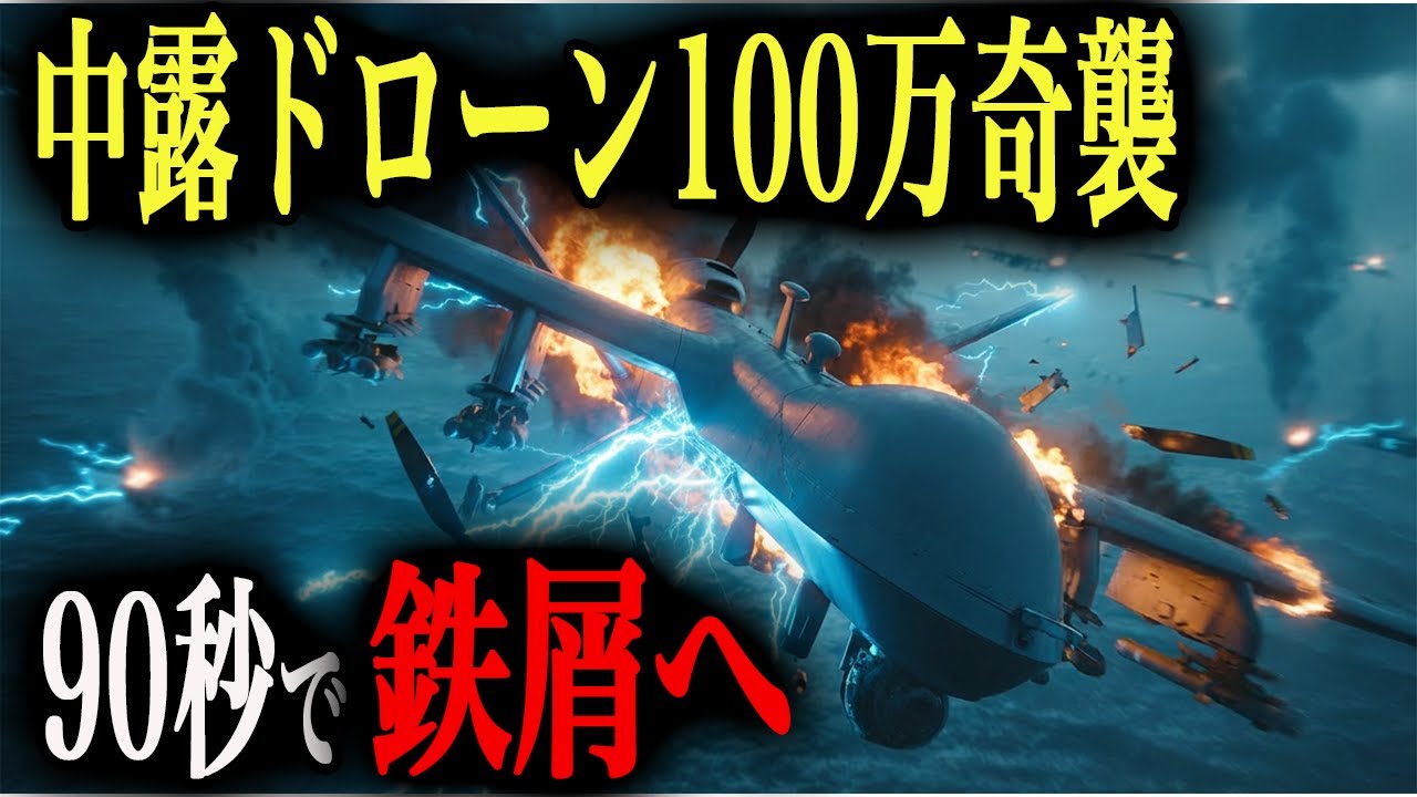 【空の悪夢】もしも中露のレールガン搭載ドローン100万機＋艦隊200隻が日本へ侵攻してきても、禁断の未来兵器があればどうなるのか？【AIシミュレーション】