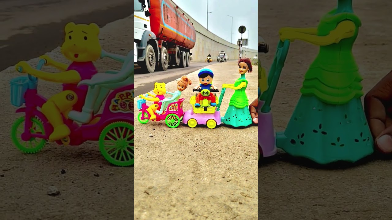 Remote Control Scooty Girl And Monkey Scooter Unboxing And Testing Short ||