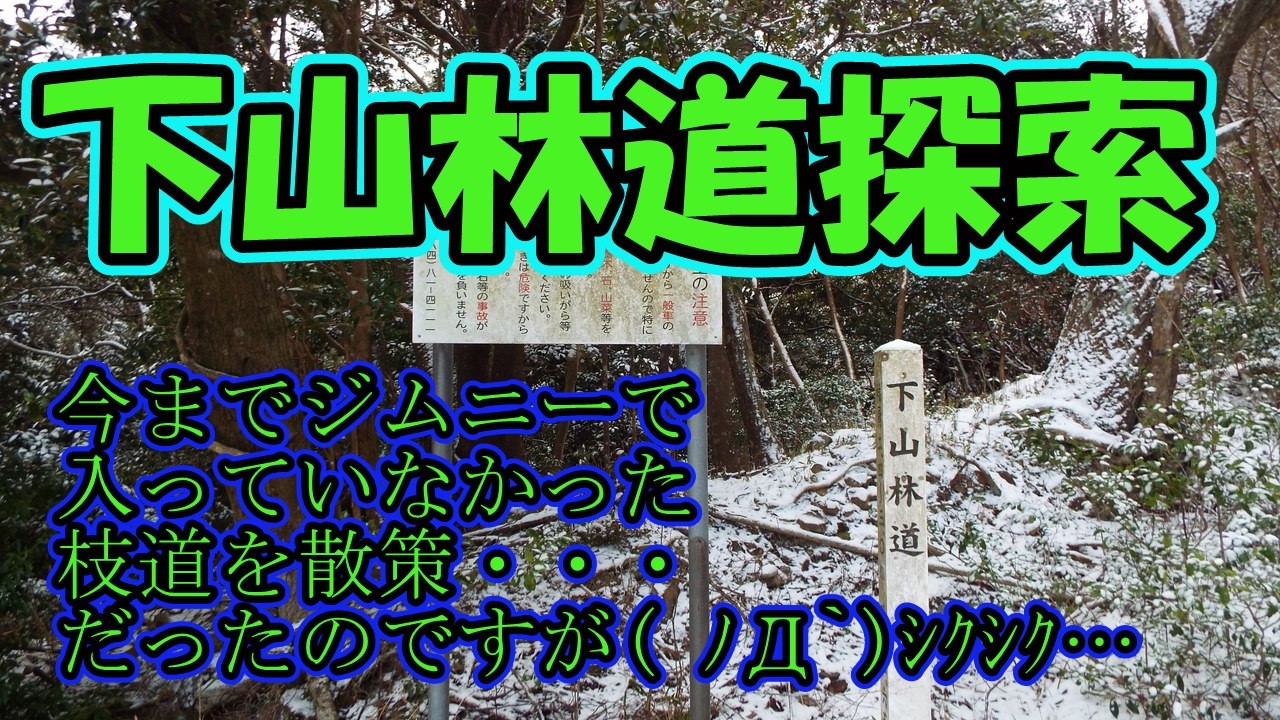 雪の多度山下山林道