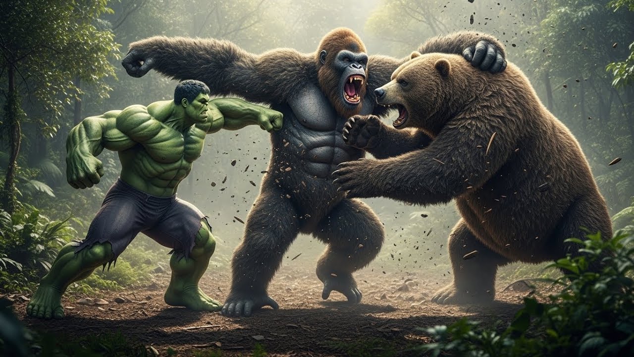 Kinh Kong And HULK vs Titan Bear: King of the Jungle vs Green Rage!