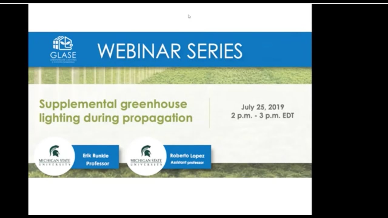 Supplemental Greenhouse Lighting During Propagation